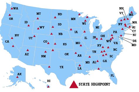 highpoint maps|us state highpoints map.
